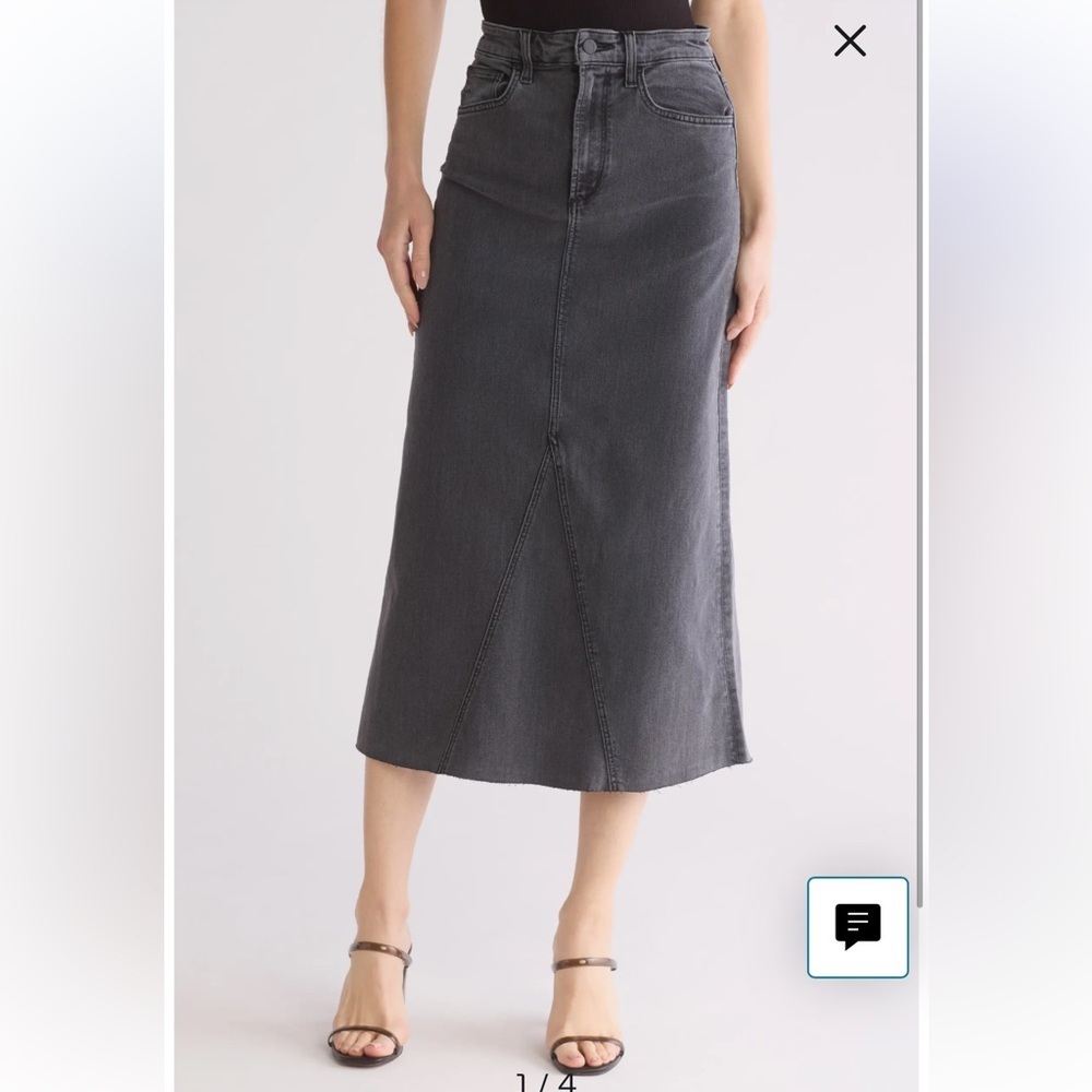 New Joe’s maxi skirt Amelia‎ black denim skirt raw hem 29